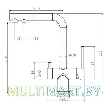Смеситель Paulmark Serpentine Se213222-401 (антрацит) картинка 10